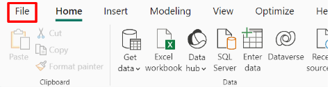 Navigate to File - Copilot in Power BI