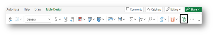 click on copilot button in excel