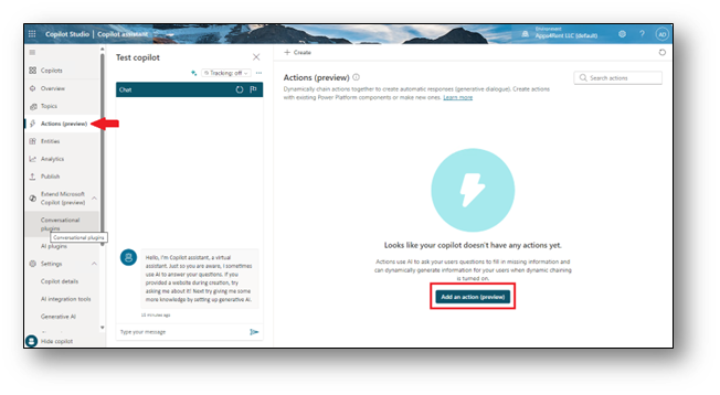 Add an action preview button