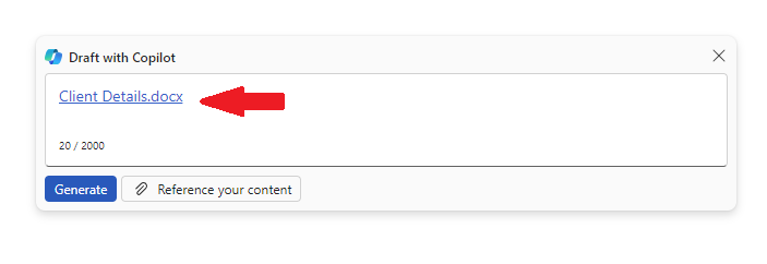 Launch a new Word Document and refer to the file
