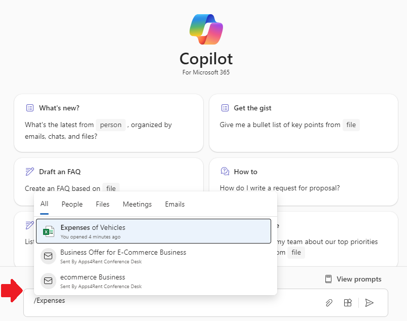 Open Copilot Business Chat